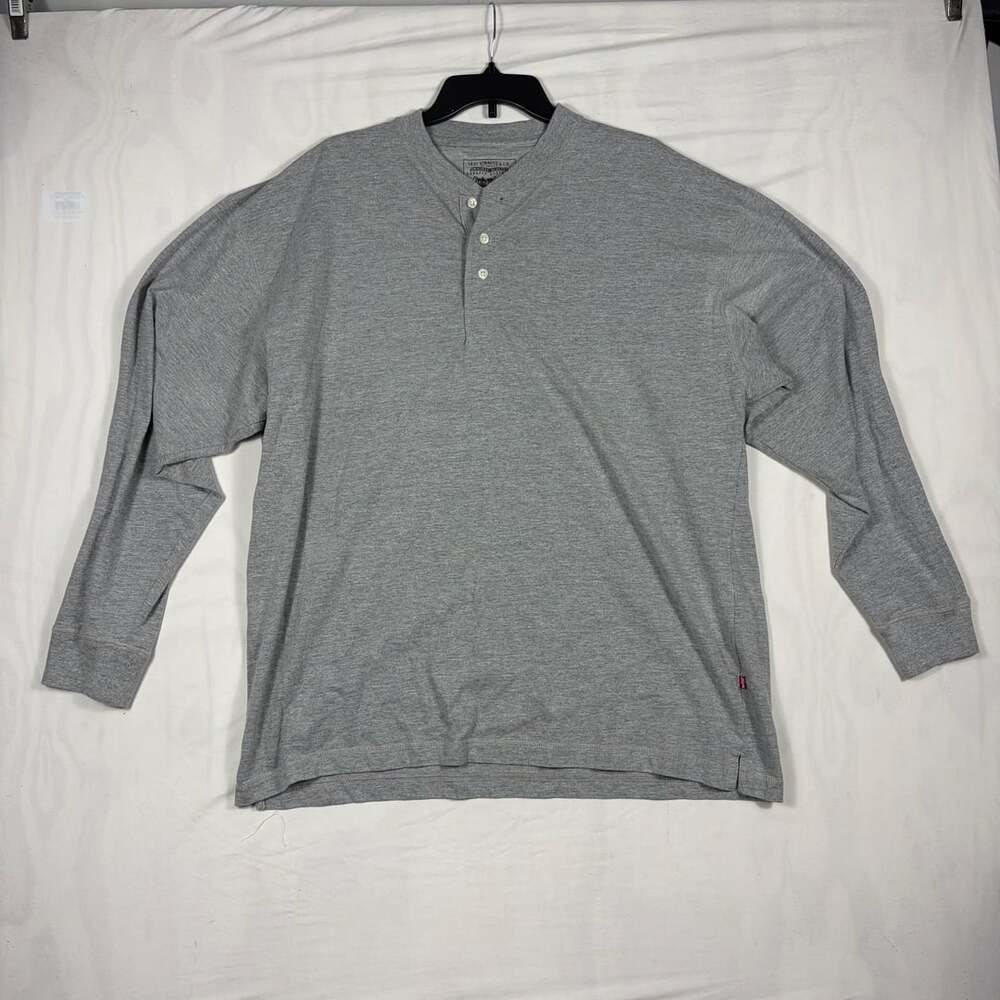 Levi Strauss & Co Long Sleeve Henley Size XL Gray Cotton Blend